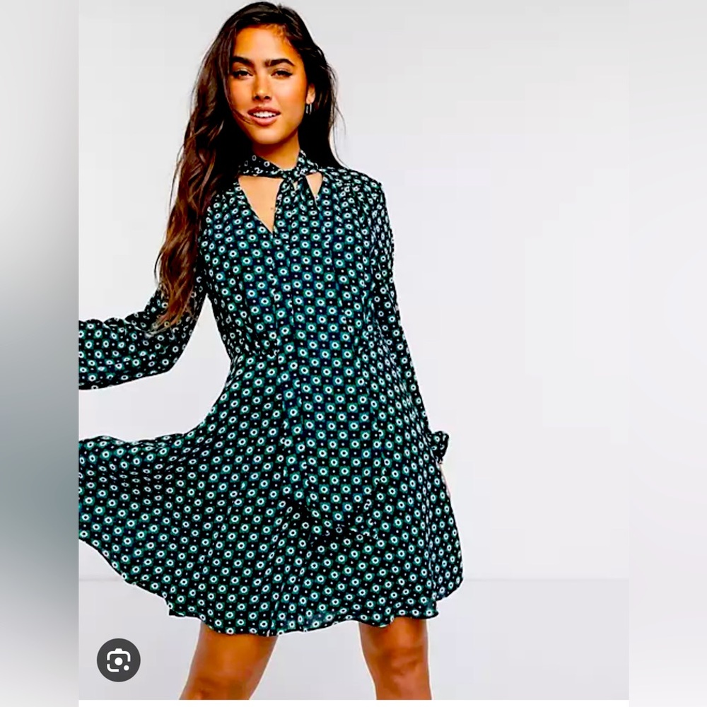 Ted Baker London Black and Blue Mini Dress